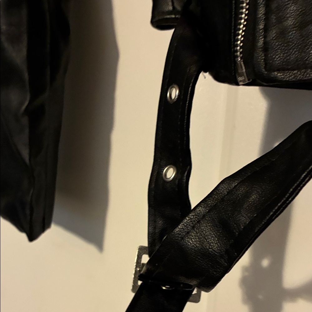Love Tree Black Faux Leather Biker Jacket - Picture 4 of 6